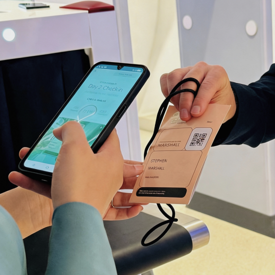 Andriod phone being used for event registration and check In