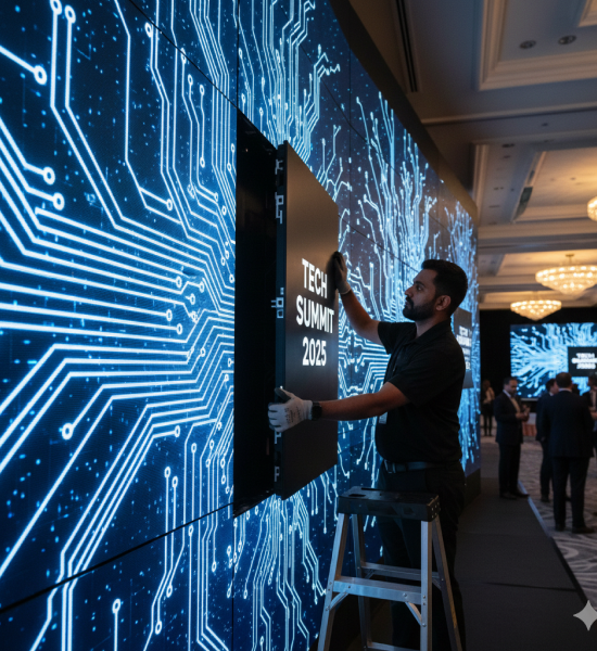 Technology Rental LED wall installation for events