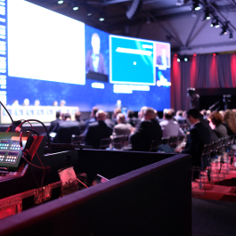 LED video wall installed for a large corporate event