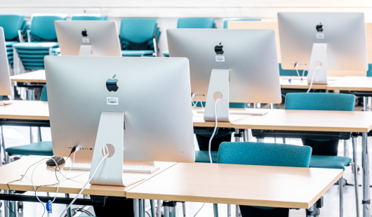iMac desktops set up for business training